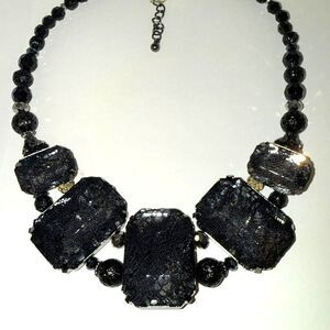 Chunky Bead and Lace Statement Necklace